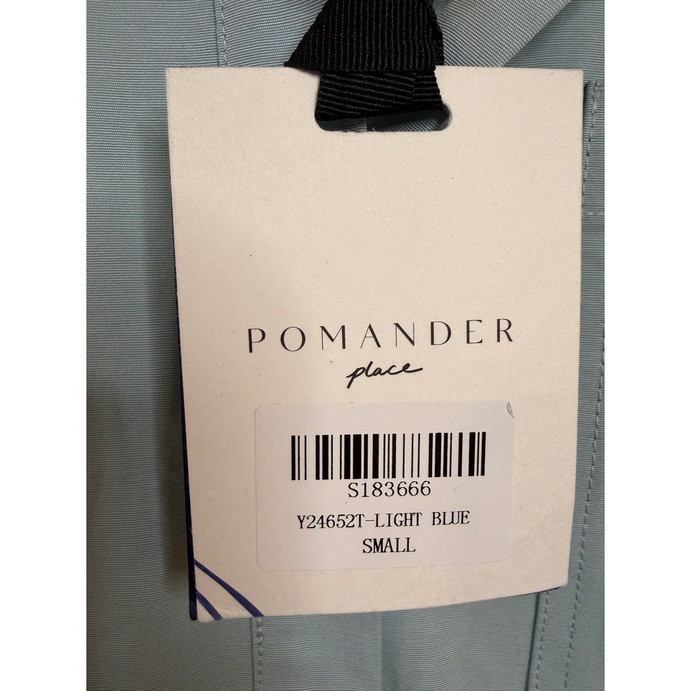 Pomander Place Light Blue Short Sleeve Collared Button Front Dress Y24652T Small - Picture 5 of 8